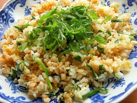 まな板なし❤ニラたま炒飯♪（天かす＆にんにく醤油）